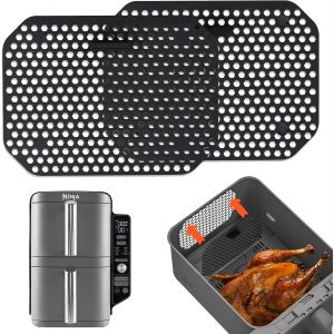 Grille Anti Projection Air Fryer Ninja, 2 Pi&egrave;ces Grille Air Fryer pour Air Fryer Ninja Double Stack XL SL400EU & SL300EU, Grille Anti Eclaboussure Air Fryer Ninja, Passe au Lave-Vaisselle - Neuf