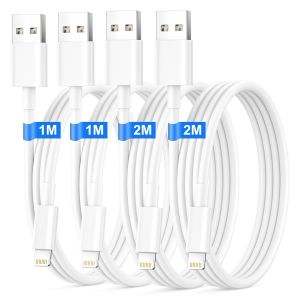 KALANKA-C&acirc;ble iPhone [1+1+2+2M/Lot de 4] Certifi&eacute; MFi, Cable Chargeur iPhone pour iPhone 14 13 12 11 Pro Max/XS/XR/8/7/6/SE, C&acirc;ble Lightning USB iPhone Cable Cable iPhone USB Cordon iPhone Fil Charge - Neuf