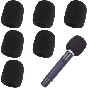 Bonnette Micro Noir,6 Pi&egrave;ces Mousse Protection Microphone Universel ,Microphone &agrave; Main Housse en Mousse,Filtre Anti Pop Vent en Mousse pour KTV Sc&egrave;ne F&ecirc;te de Famille.[J270] - Neuf