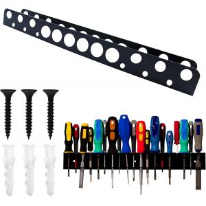 CAUC-Organisateur de Tournevis,Support Tournevis,Porte Outils Mural,Support Mural Tournevi,18 Trous &Eacute;tag&egrave;re Murale Porte-Outils,pour Garage,Sous-Sol - Neuf
