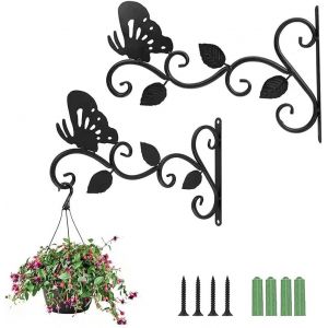 Nouvelhorizonstore-2 Pi&iquest;&iquest;Ces Support Mural Pour Plante, Balcon, Crochet De Suspension Avec 4 Vis Et 4 Vis D'expansion, Pour Lanterne Mangeoire &iquest;&iquest; Oiseaux - Neuf