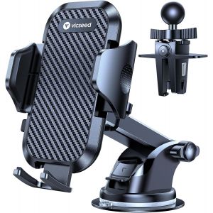 2025 Meilleur support de t&eacute;l&eacute;phone de voiture [95 + LBS Ventouse la plus puissante] 3 en 1 pour tableau de bord, pare-brise et grille d'a&eacute;ration de voiture [grand t&eacute;l&eacute;phone et coque &eacute;paisse] pour - Neuf