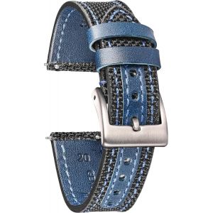 Eryi-Cuir Avec Bracelet De Montre En Nylon 18mm 20mm 22mm Bracelets De Montre À Fermeture Rapide Pour Les Hommes Femmes À Fermeture Rapide - Neuf