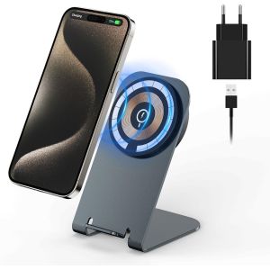 Kal-Mag-Safe Chargeur Sans Fil Pour Téléphone Portable Iphone 16 15 14 13 12 Pro Max, Google Pixel 9 Pro 8, Samsung Galaxy S25 Ultra S24 S23 S22 (Avec Adaptateur 18 W) - Neuf