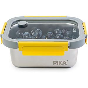 Boite Alimentaire 800ml En Inox Et Couvercle En Verre Trempé-Hermétique Et Légère-Compatible Micro-Ondes,Four,Congélateur-Metalshock - Neuf
