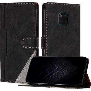 Kal-&Eacute;tui Pour Huawei Mate 20 Pro, Housse En Cuir Pu Avec [Protection Antichoc Tpu] [Fonction Support] [Porte-Cartes ] Antichoc Magn&eacute;tique Coque Pour Huawei Mate 20 Pro - Noir - Neuf