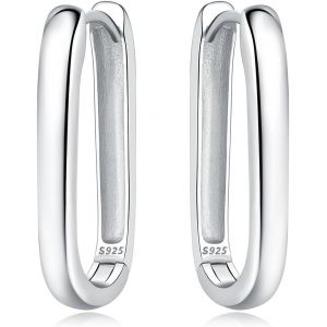 Kalanka-Boucles D'oreilles Créoles En Argent Sterling 925 Pour Femme, Hypoallergéniques, Style Huggie - Neuf