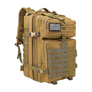 Sac &agrave; dos tactique pour homme 45L, sac &agrave; dos militaire Molle, grand sac d'assaut 3 jours, sac &agrave; dos de randonn&eacute;e et de survie (kaki) - Neuf
