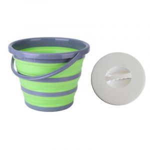 Seau Pliable De 10 Litres Avec Couvercle. Seau R&eacute;tractable En Silicone Et Plastique De 10 Litres Pour Le Camping, La P&ecirc;che, La Maison, Etc. - Neuf