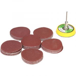 Paquet De 100 Disques Abrasifs 50 Mm 2" Grain 80-3000 Avec Outil Rotatif Pour Les Tampons De Meulage Et De Polissage 2 - Neuf