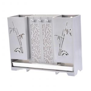 Egouttoir A Ustensiles De Cuisine Pour Cuilleres Et Fourchettes, 24 X 7,5 X 19 Cm, Gris Clair - Neuf