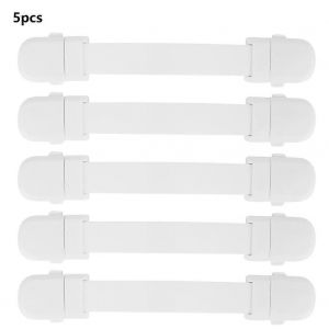 5pcs Multifonction Blanc Tiroir Porte Armoire Sangle Serrure S&eacute;curit&eacute; Protecteur Enfant Utilisation &Agrave; Domicile - Neuf