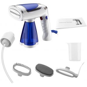 MEVRONISSHOP-Cuiseur Vapeur &agrave; Main pour v&ecirc;tements de Voyage, Fer &agrave; Vapeur 1600 W, 3 Vitesses r&eacute;glables et Pliables avec r&eacute;servoir s&eacute;par&eacute; de 250 ML et Accessoires de Nettoyage - Neuf