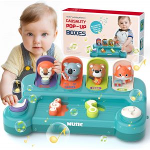 Ulteronixshop-Jouet B&eacute;b&eacute; 1 an Jouet Montessori avec de la Musique pour Les Enfants 1 2 3 Ans Fille Gar&ccedil;on Pop-up Jouet avec Animaux et Couleurs Parfaites pour Les Cadeaux d'anniversaire No&euml;l de 12 18 - Neuf