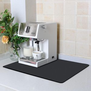 Kalanka-Tapis Egouttoir Vaisselle Absorbant 30 X 40cm,Tapis Machine A Cafe,Tapis Antidérapant Auto Sechant,Egouttoir Séchage Rapide,Tapis De Séchage À Vaisselle Pour Cuisine,Évier(Noir) - Neuf
