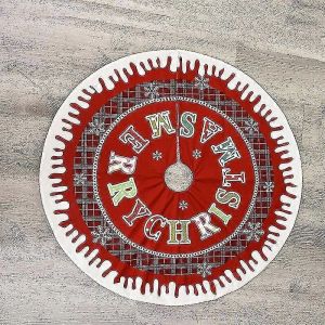 Ornement De Jupe D'arbre De Noël,Revêtement De Sol En Tissu Doux,Lettres Imprimées Créatives,Décoration De Base D'arbre De Noël - Neuf
