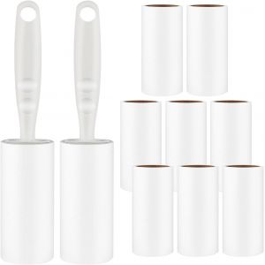 Subzonal-Rouleau Poils Animaux, 10 Rouleaux Avec 2 D&eacute;rouleurs, Rouleau Adhesif Vetement Tr&egrave;s Collant, Rouleau Anti Peluche Pour V&ecirc;tements, Canap&eacute;, Lit, Poils De Chat, Poils De Chien Et Tapis, Rouleau - Neuf