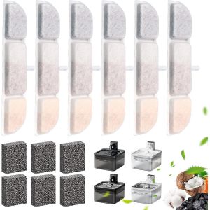 Chenquansarl-Lot De 6 Pièces Filtre Fontaine Eau Chat, Pour Downypaws Dpwfp6 Filtre Fontaine Chat, Filtration Multicouche, Charbon Actif Filtre - Neuf