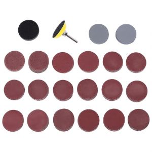200pcs 50mm 2 Pouces Disque De Ponçage Disques De Ponçage 80-3000 Grain Papier Avec Plaque De Tampon De Polissage Abrasif De 1 Pouce - Neuf