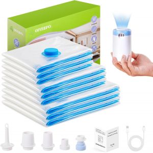 SJZG-Sacs De Rangement Sous Vide De Qualit&eacute; Sup&eacute;rieure | Lot De 9 Sacs Sous Vide R&eacute;utilisables Pour V&ecirc;tements | Inclus : Pompe &Agrave; Air &Eacute;lectrique Sans Fil | Sacs &Eacute;conomiseur D'Espace Ultime Pour Les Vo - Neuf