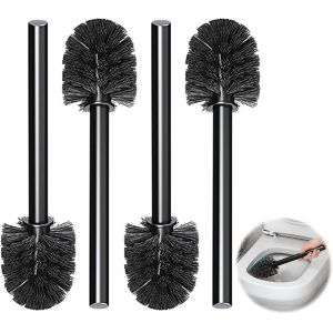 KAL-Brosse De Toilette Noire Brosse Wc De 7 Cm De Diamètre Remplacement De La Brosse Des Toilettes Pour Salle De Bain, Wc, Ergonomique (Noir) - Neuf