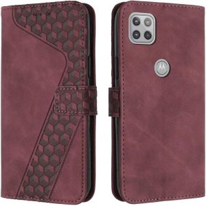 SJZG-Coque Pour Motorola Moto G 5G/One 5G Ace/One 5G Uw Ace, Etui Protection Housse Premium En Cuir Pu Portefeuille Étui Téléphone [Fermoir Magnétique] [Fentes Pour Cartes] Flip Case¿Rouge - Neuf