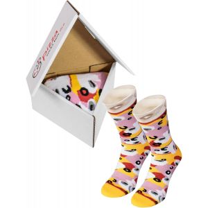 Jgd-- Pizza Socks Box Slice Capricciosa - Hommes Femmes Chaussettes - Cadeau Pour Les Amateurs De Pizza - 1 Paire - Neuf
