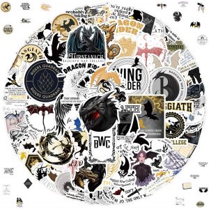 acdsgd-Lot de 100 Autocollants Fourth Wing, Motif Dragon Inspirant Autocollants, Messages de Motivation Positifs sur Autocollants, Vinyle Stickers pour Ordinateur Skateboard Portable Bouteilles d'Eau - Neuf