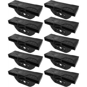 SUBZONAL-10x Support Latte Double 38 x 8 mm pour Sommier TPR Fixe Embout Flexible Lit Meuble Latte Fixation Rotule articul&eacute;, Noir - Neuf