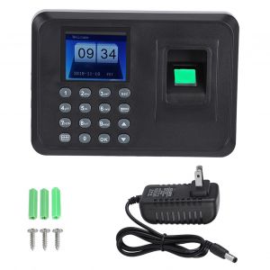 Horloge de pointage a empreintes digitales avec ecran LCD TFT de 2,4 pouces, enregistreur de presence, prise US 100-240 V - Neuf