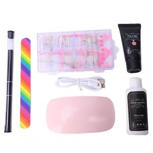 Kit D'outils Pour Nail Art, Lampe Seche-Ongles, Lime, Colle, Outil De Manucure, Rose - Neuf