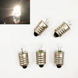 Lot de 10 mini ampoules E10 à culot à vis pour lampe torche,4.5V 0.3A - Neuf