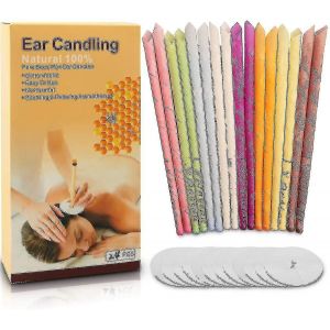 24pcs Bougies D'oreille Naturelles,Cire D'abeille Cône Creux Mirage Non Toxique U-Yuhao - Neuf