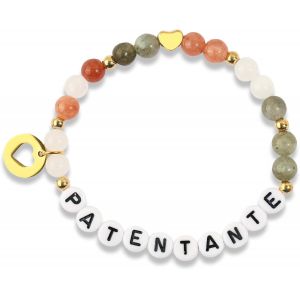 Kal-Bracelet Perles Marraine Cadeau Bracelet Pierre Naturelle Parents De Bapt&ecirc;me Cadeau Pour Marraine Bracelets Elastiques Avec Lettre, Eine Gr&ouml;sse, Pierre, Pierre Naturelle - Neuf