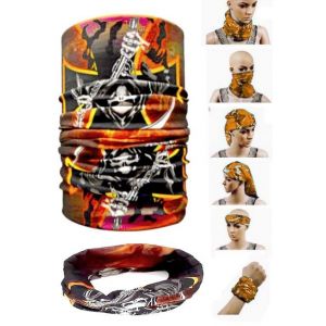 Masque Tour De Cou Cagoule Bandeau Multifonction Respirant Anti-Transpirant Biker Faucheuse Tête De Mort Croix De Fer Malte Guerre West Coast - Neuf