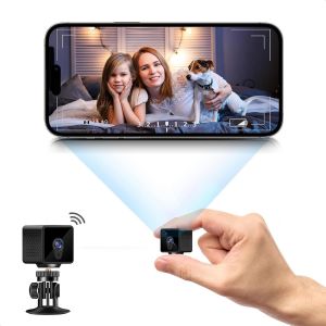 Mini caméra de surveillance 2K 1080P HD-Transmission en direct-Application mobile-Caméra de surveillance intérieure WiFi avec batterie-Moniteur bébé avec détecteur de mouvement - Neuf