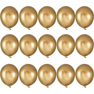Ballon Or Anniversaire Ballon, 15 Pi&egrave;ces 12 Pouces M&eacute;tallique Ballons Ballon Helium Dor&eacute;s Ballons De Baudruche Pour Mariage Decoration Festival F&ecirc;te C&eacute;l&eacute;brations - Neuf