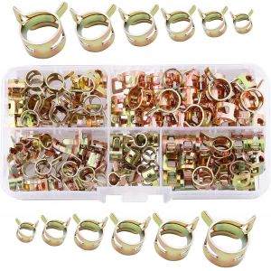 150 Pi&egrave;ces Clip &agrave; Ressort Tuyau Serre-Joints,Collier Durite Essence 6-10mm Kit Set Pour Fixer Tuyaux Souples et Durites - Neuf