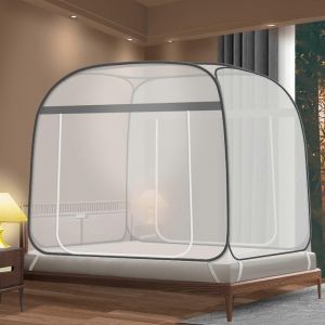 Moustiquaire pour Lit Pop-Up Fond Gris 87 x 79 x 61 cm Pliante Portable de Conception de l'Installation Gratuite Chambre de Camping - Neuf