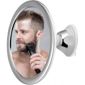 Kal-Miroir De Maquillage Sans Buée, Douche Avec Support À Ventouse Rotation À 360 ° Véritable Miroir Anti-Buée,Petit Miroir Incassable Pour Salle De Bain Sans Adhesif(Rond) - Neuf