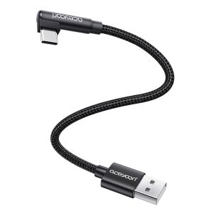 Thef-Cable Usb C Coudé 30cm, 3a Cable Usb C Court Charge Rapide Chargeur Type C En Nylon Tressé Cable Usb C 90 Degrés Compatible Avec Galaxy S24 S23, Pour Huawei P60 P50, Pour Google Pixel (Noir) - Neuf
