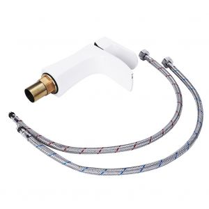 HJLIAN Robinet cascade d'eau chaude et froide pour lavabo de salle de bain en cuivre (US 3/8"C ou 9/16") - Neuf
