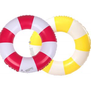 CAP-Bague De Natation Flottante,Bou¿¿e de Natation Gonflable,Bou¿¿e Gonflable R¿¿tro Ray¿¿e en PVC Bou¿¿e Piscine, D¿¿coration pour F¿¿te de Piscine Plage Partie Jeux Vacances - Neuf