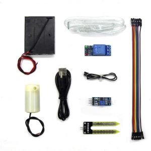 Kit d'arrosage automatique automatique avec capteur d'humidit&eacute; du sol, module relais 5 V, petite pompe &agrave; eau, tuyau en vinyle de 50 cm, pour fleurs de jardin - Neuf