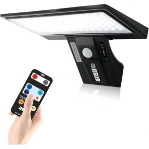 90 Led Lumiere Solaire Avec D&eacute;tecteur De Mouvement, 4 Modes &Eacute;tanche Lampe De S&eacute;curit&eacute;, 3 Couleurs T&eacute;l&eacute;commande Lampe Mural Pour Jardin Cour - Neuf
