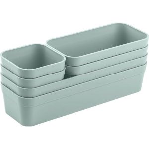 Eryi-1 Jeu D`Organiseurs De Tiroirs, Boîte De Rangement, Réglable, Vert Pastel - Neuf