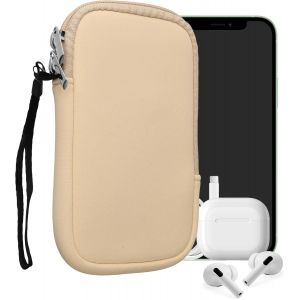 Housse Universelle Smartphone - Pochette De Protection 15,2 X 8,3 Cm Pour Téléphone Portable M - 5,5"" En Néoprène Crème[POP942014] - Neuf