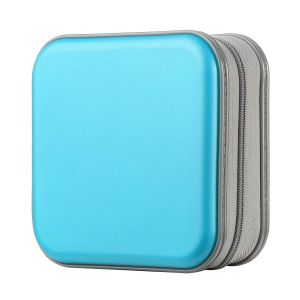&Eacute;tui de rangement pour 32 CD/DVD en plastique rigide avec fermeture &eacute;clair et poign&eacute;e - Protection contre poussi&egrave;re/mouillage/rayures | Dimensions : 15x15x5 cm - Neuf
