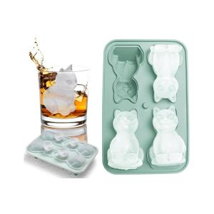 Moule &Agrave; Gla&ccedil;ons 3d En Forme De Chat, Moule &Agrave; Gla&ccedil;ons En Silicone Pour Les Amoureux Des Chats, Grand Moule &Agrave; Gla&ccedil;ons Pour Loisirs Cr&eacute;atifs - Neuf