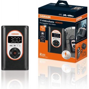 MEVRONISSHOP-OSRAM TYREinflate 4000 Gonfleur de Pneu sans Fil Rechargeable Compresseur d'air num&eacute;rique programmable avec arr&ecirc;t Automatique et gonflage des pneus &agrave; lumi&egrave;re LED en 3,5 Minutes - Neuf